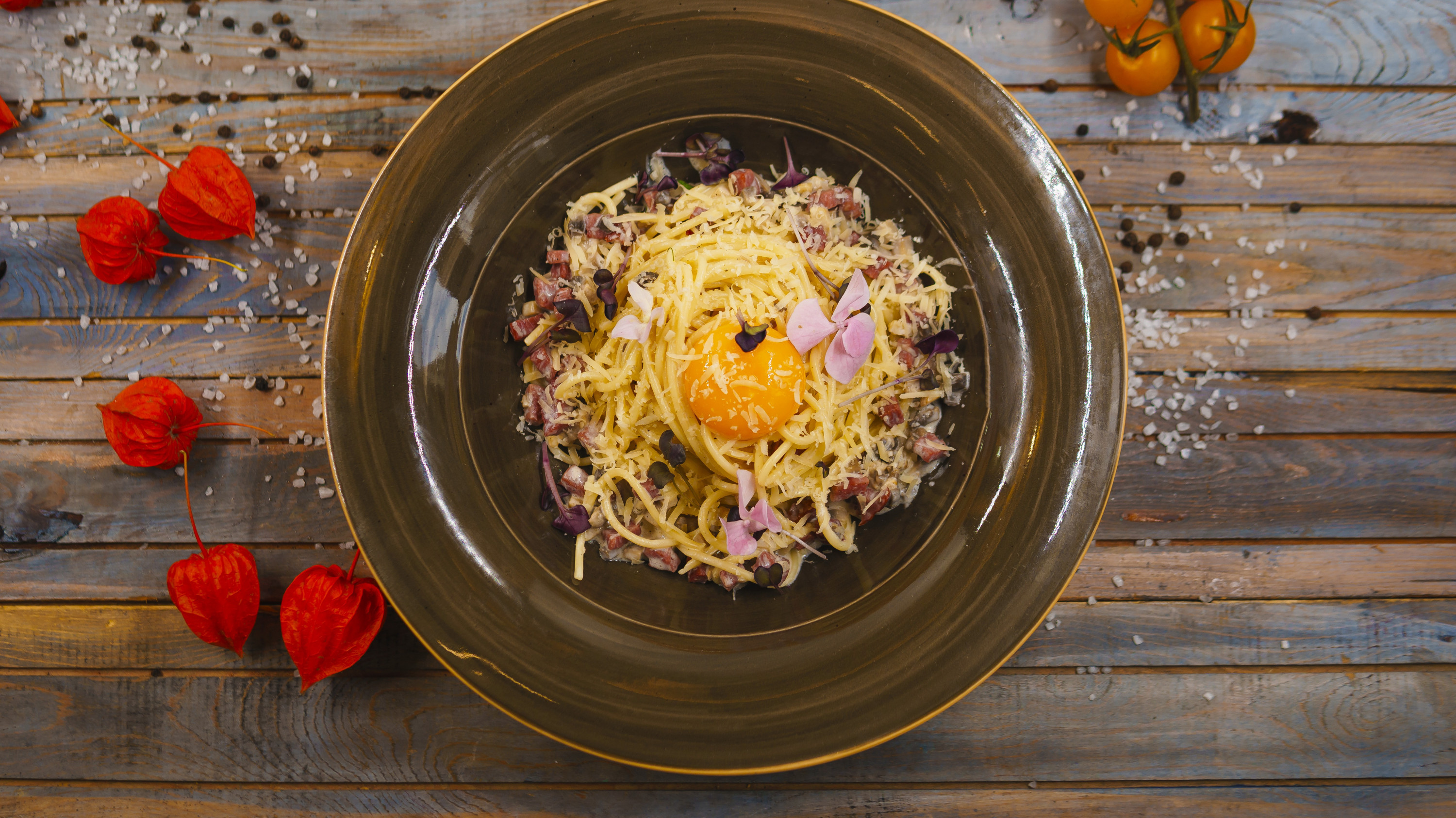 Карбонара с ростбифом